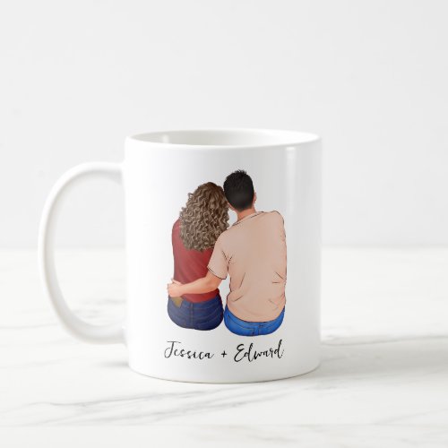 Cute Couple Illustration Black Heartwarming Saying Coffee Mug