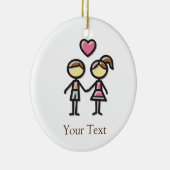 cute couple in love holding hands ceramic ornament (Right)