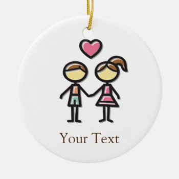 Cute Couple In Love Holding Hands Ceramic Ornament by PersonalizationShop at Zazzle