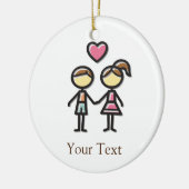 cute couple in love holding hands ceramic ornament (Left)