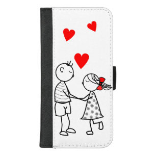 Cute Couple iPhone Wallet Case