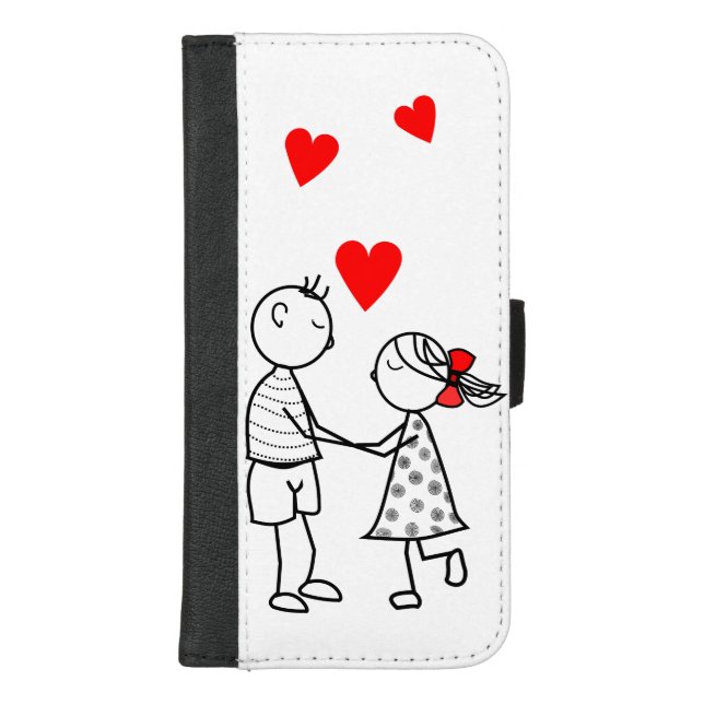 Cute Couple iPhone Wallet Case (Front)