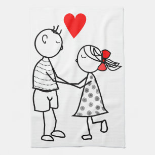 Cute Couple Kitchen Towel Love