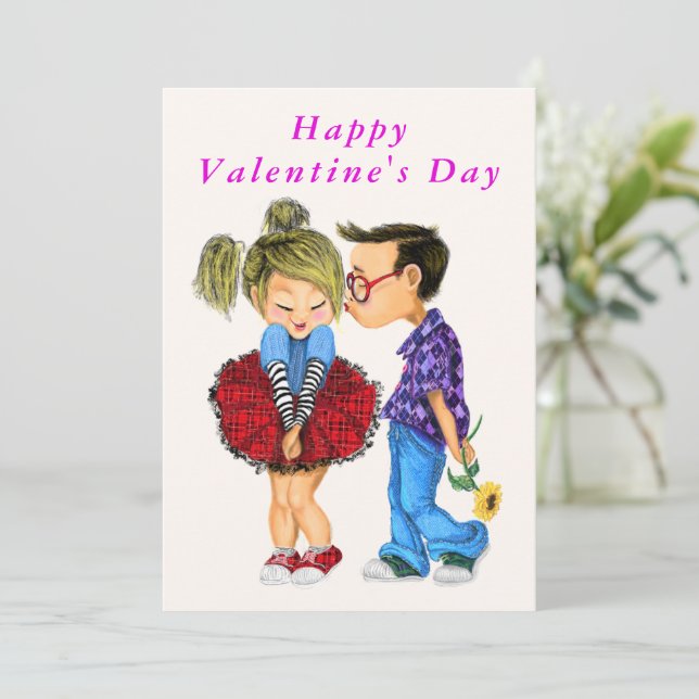 Cute Couple Love Funny Valentine's Day Card (Standing Front)
