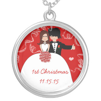 Cute Couple Musical Wedding 1st Christmas Necklace