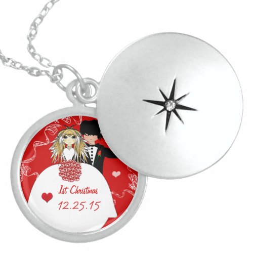 Cute Couple Musical Wedding 1st Christmas Necklace