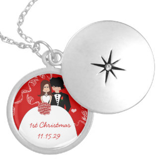 Cute Couple Musical Wedding 1st Christmas Necklace