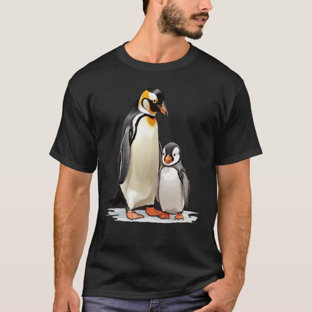 Cute Couple Of Pingwins T-Shirt (Front)