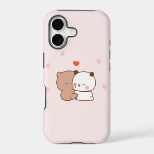 Cute couple Panda Bear love, Pink iPhone 17 Case