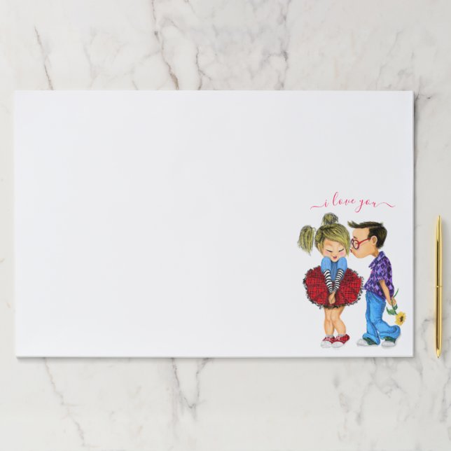 Cute Couple Paper Pad - I Love You (Insitu)