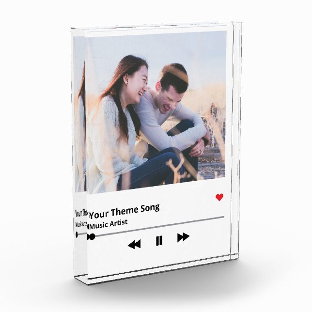 Cute Couple Photo Music Plaque Favorite Song (Left)