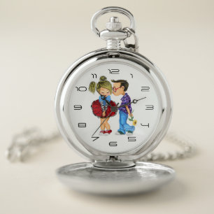 Cute Couple Pocket Watch