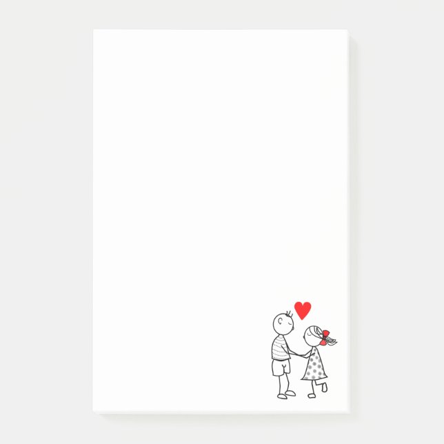 Cute Couple Post-it® Notes (Front)