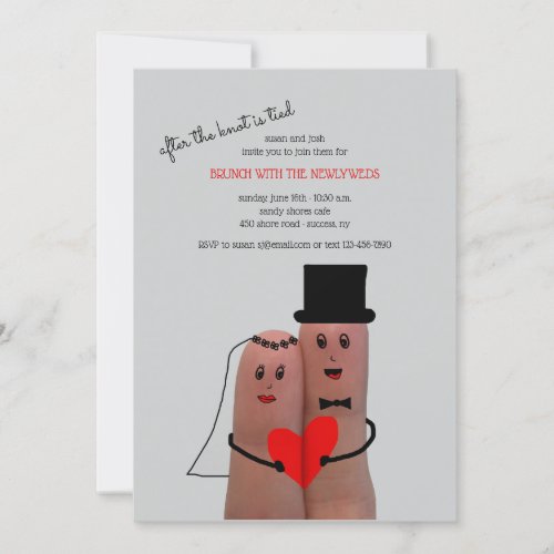 Cute Couple Post Wedding Brunch Invitation