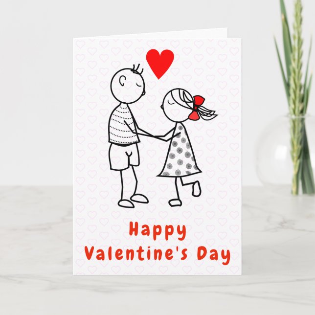 Cute Couple Romantic Valentine's Day Card (Front)