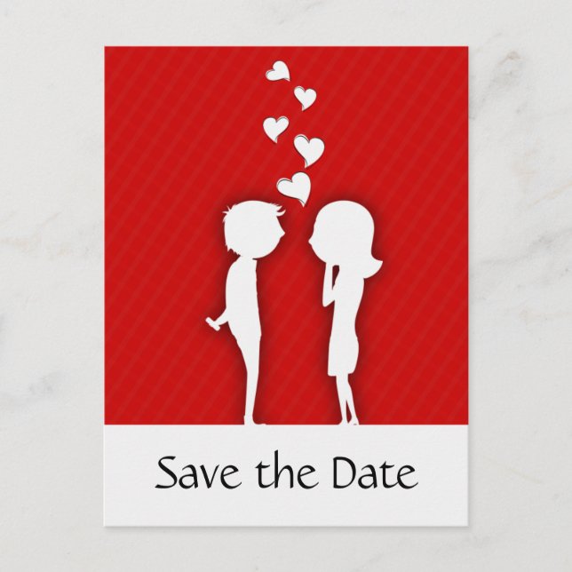Cute Couple Save the Date Wedding Announcement Postcard (Front)