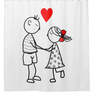 Cute Couple Shower Curtain