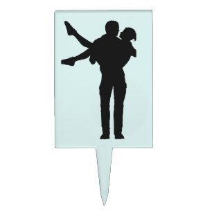 CUTE COUPLE SILHOUETTE WEDDING CAKE TOPPER
