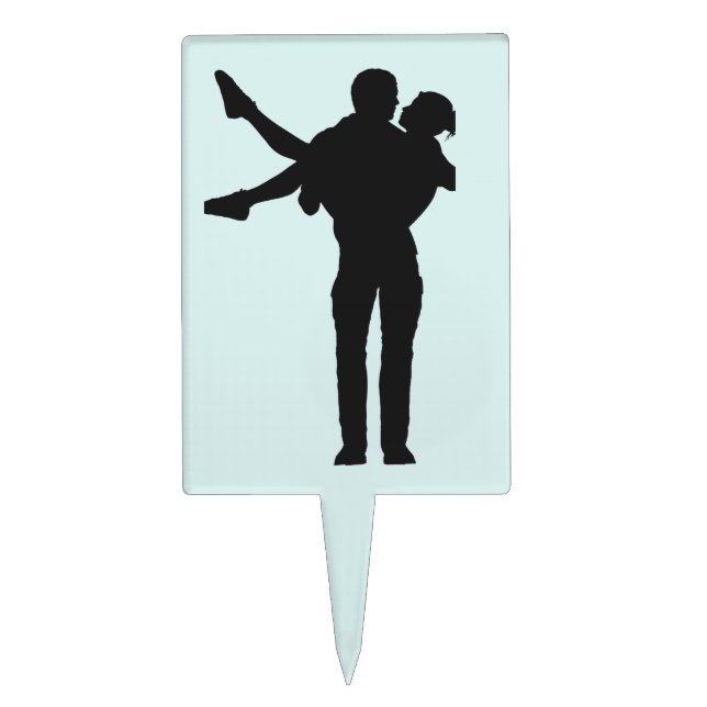 CUTE COUPLE SILHOUETTE WEDDING CAKE TOPPER (Front)