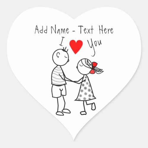 Cute Couple Sticker Gift Custom Text Your Name