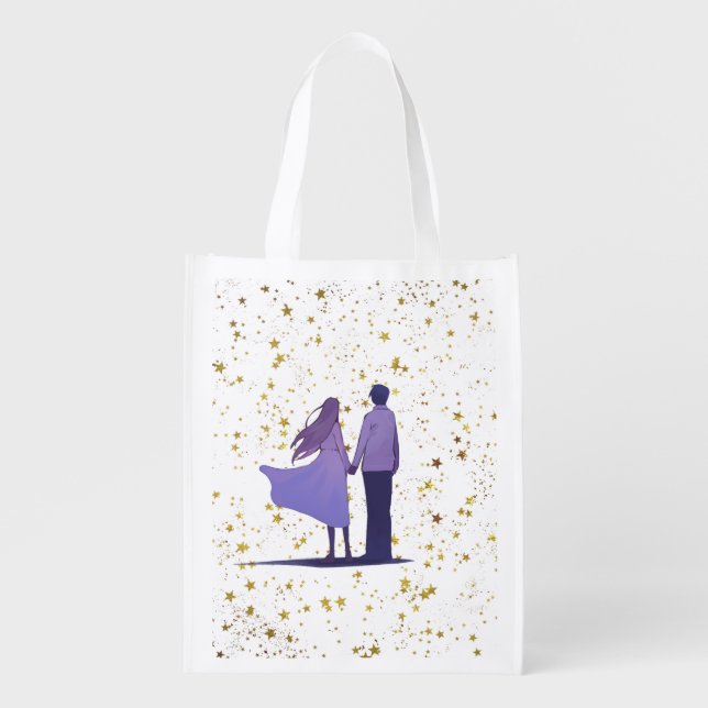 Cute Couple Tote Bag (Front)