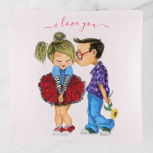 Cute Couple Trinket Tray - I Love You