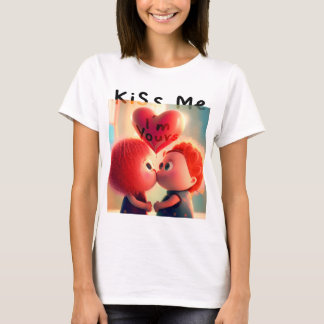 Cute Couple Valentine (Kiss Me) T-Shirt