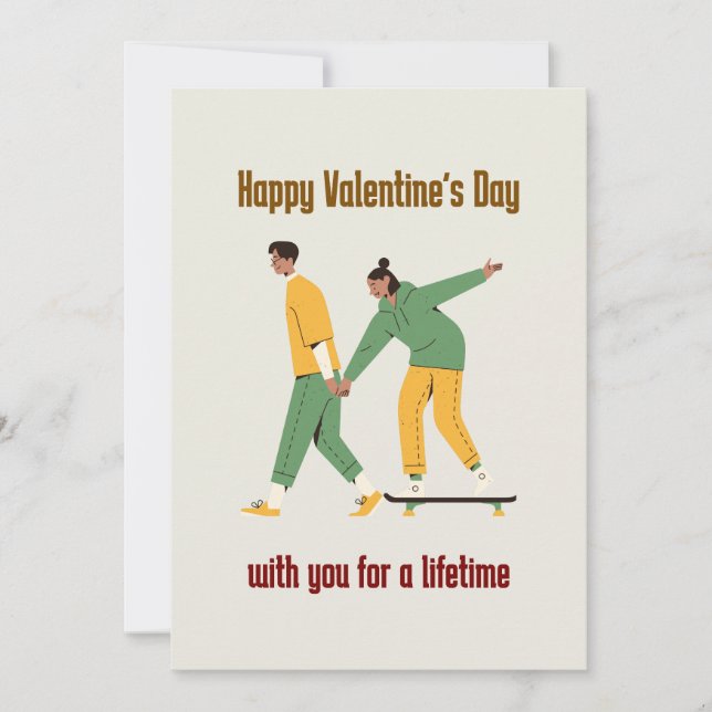Cute Couple Valentine's Day Holiday Card (Front)