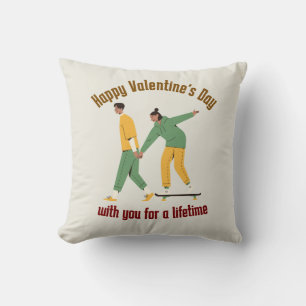 Cute Couple Valentine's Day Throw Pillow