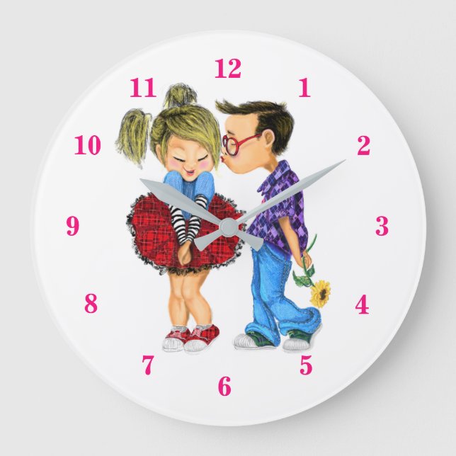 Cute Couple Wall Clock (Front)