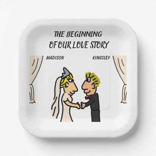 Cute Couple Wedding Story Beginning New Epic Paper Plates