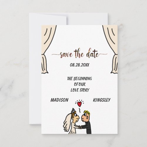 Cute Couple Wedding Story Beginning New Epic Save The Date