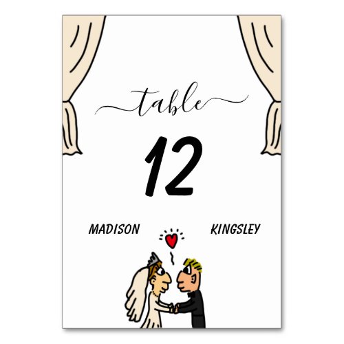 Cute Couple Wedding Story Beginning New Epic  Table Number