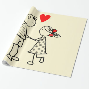 Cute Couple Wrapping Paper