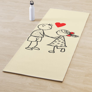Cute Couple Yoga Mat