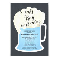Cute Couples Boys Baby Shower Baby Brewing Card