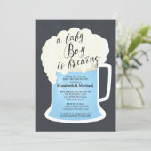 Cute Couples Boys Baby Shower Baby Brewing Invitation (Standing Front)
