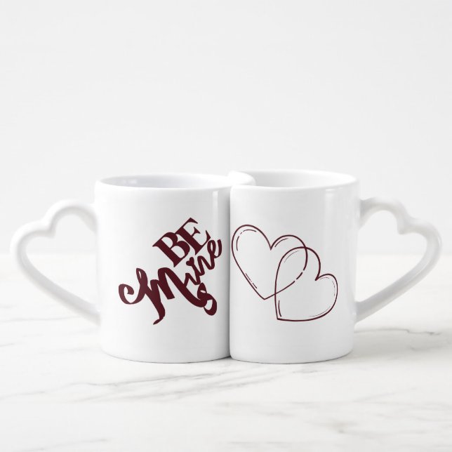 Cute Couples Coffee Mug Set (Front Nesting)