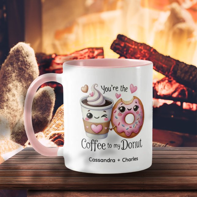 Cute Couples Customized "Coffee to My Donut" Mug (Cute Couples Customized "Coffee to My Donut" Mug)