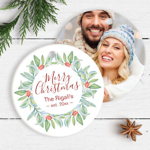 Cute Couples First Christmas Photo Ornaments