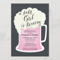 Cute Couples Girls Baby Shower Baby Brewing Invitation