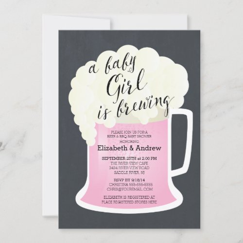 Cute Couples Girls Baby Shower Baby Brewing Invitation