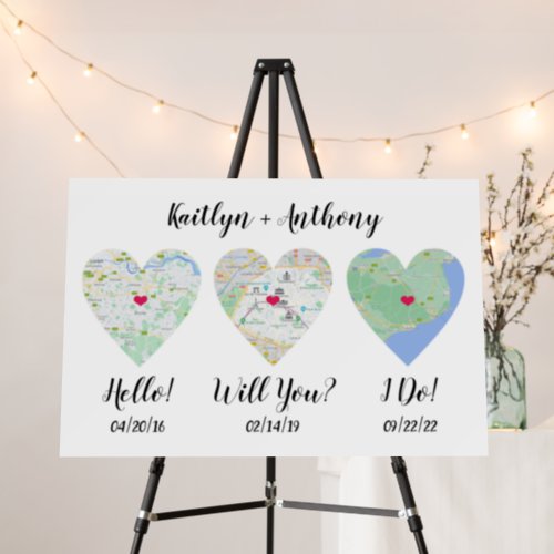 Cute Couples Special Dates Wedding Foam Board