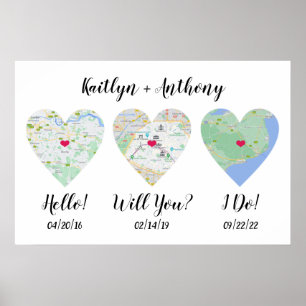 Cute Couple's Special Dates Wedding Poster