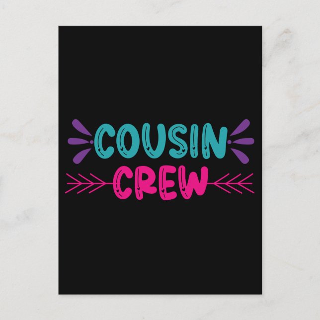 Cute Cousin Crew Postcard (Front)