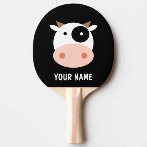 Cute cow animal cartoon table tennis game ping pong paddle