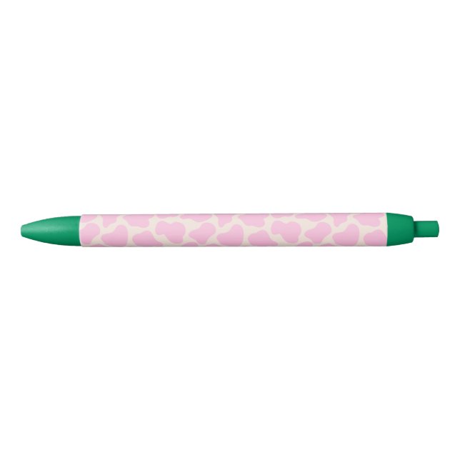 Cute Cow Animal Print Pattern Aesthetic Pink Pen (Front)