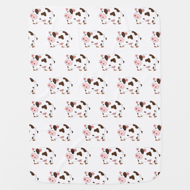 Cute Cow Baby Blanket (Front)