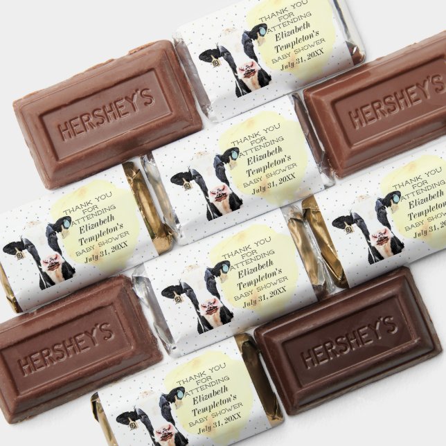 Cute Cow Baby Shower Gender Neutral Animal Hershey's Miniatures (Assorted)