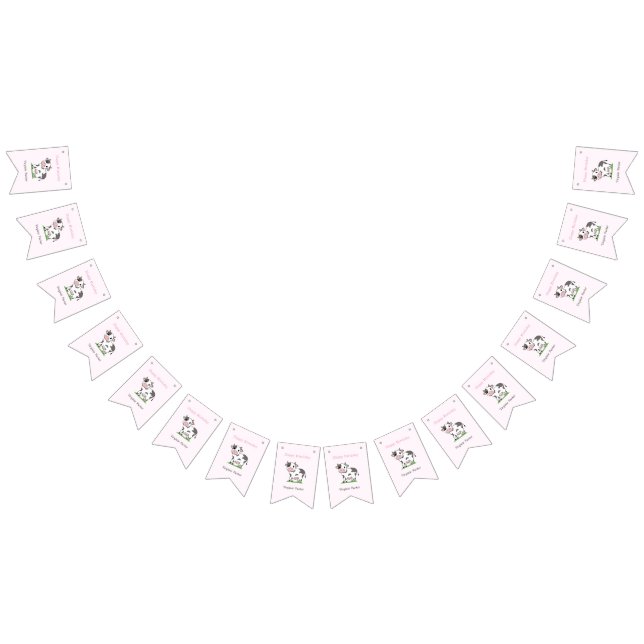Cute Cow Birthday Bunting Flags (All)
